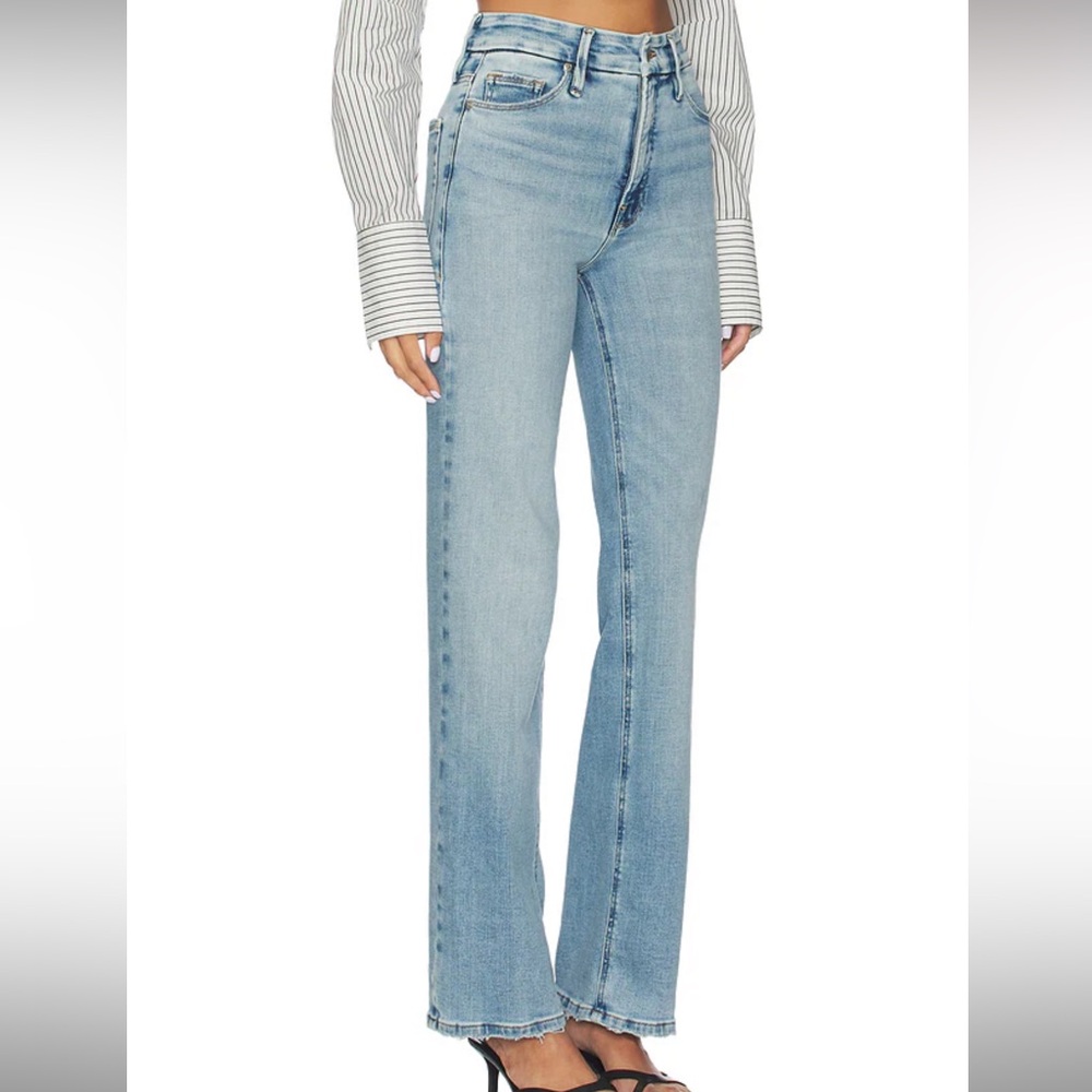 NWT Good American Soft Tech Good True Straight Jeans